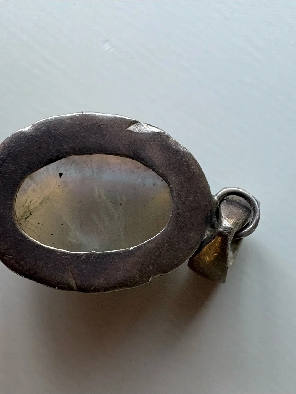 Vintage Artisan Handmade Moonstone Silver Pendant Sterling Silver - Picture 4 of 6